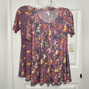 NWT LULAROA PERFECT T Scoop neck Floral and Abstract Print Top bundle | size XXS